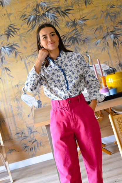 BLUSA NIZA - FLORECITAS AZUL