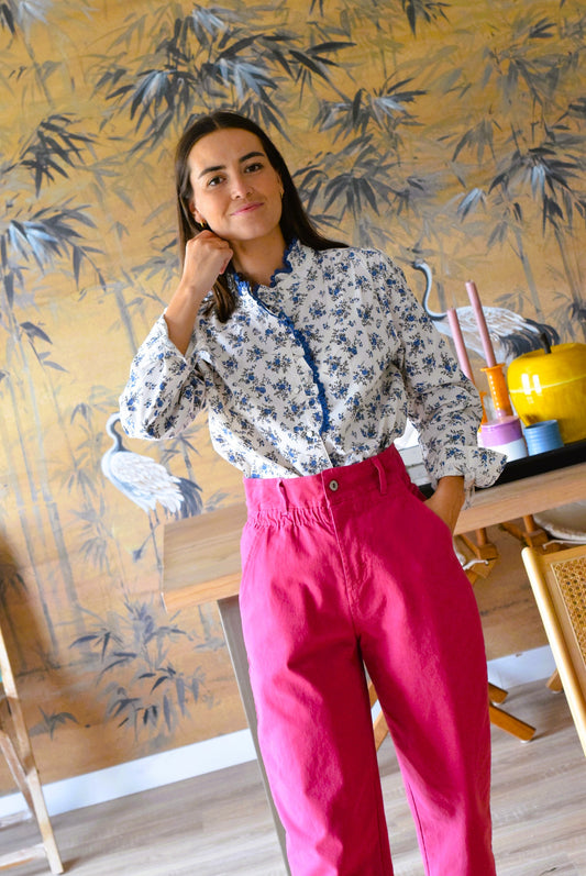 BLUSA NIZA - FLORECITAS AZUL