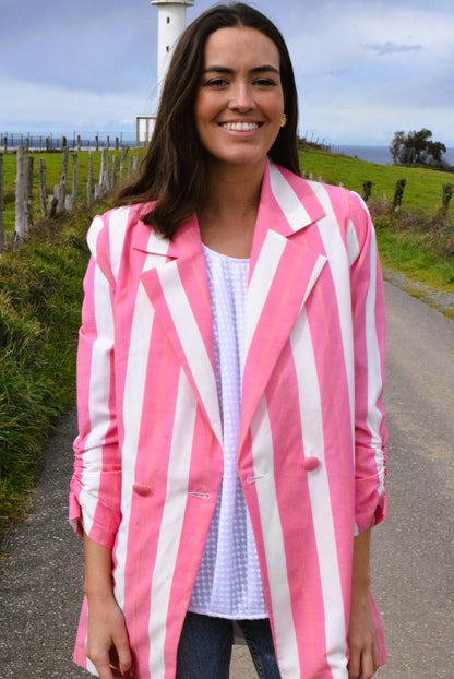CHAQUETA NONA - RAYAS ROSA -