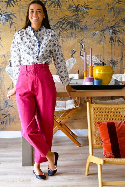BLUSA NIZA - FLORECITAS AZUL