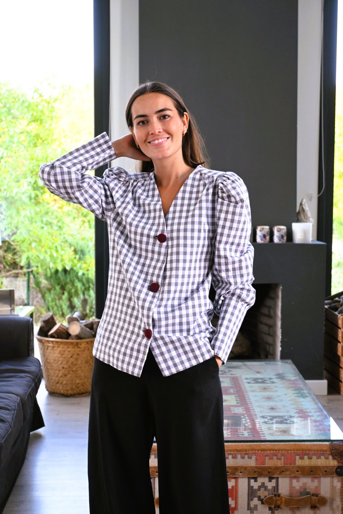 BLUSA FABIOLA - VICHY GRIS