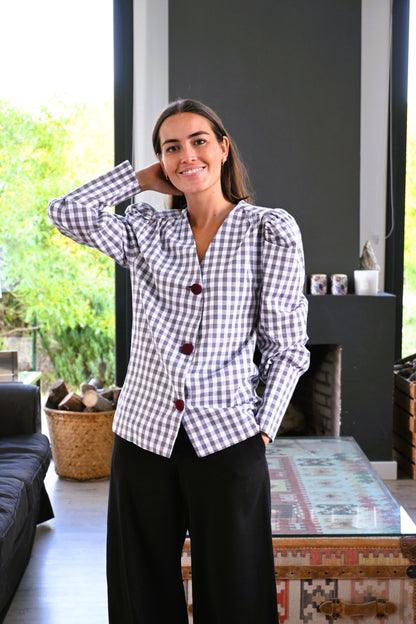 BLUSA FABIOLA - VICHY GRIS