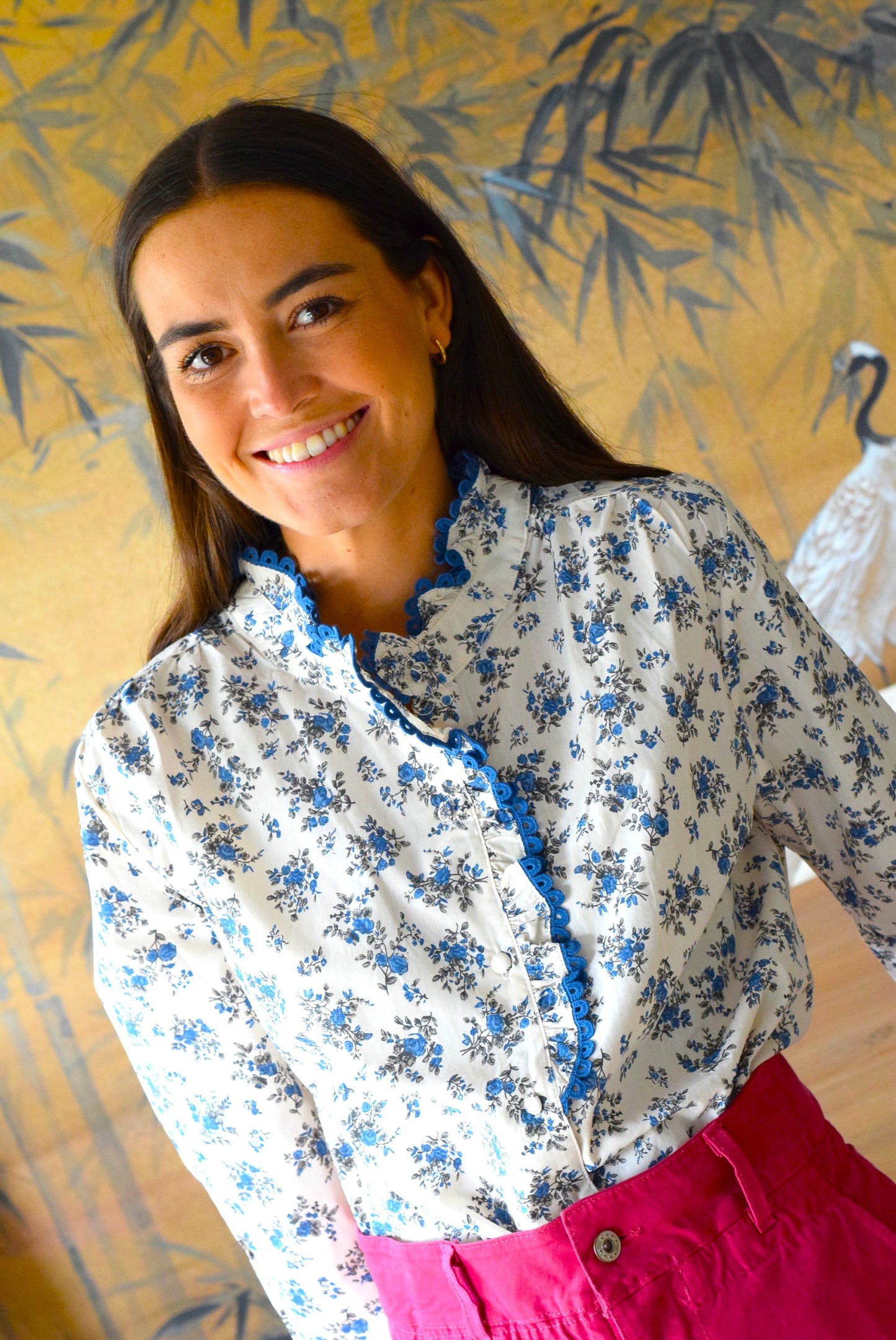BLUSA NIZA - FLORECITAS AZUL