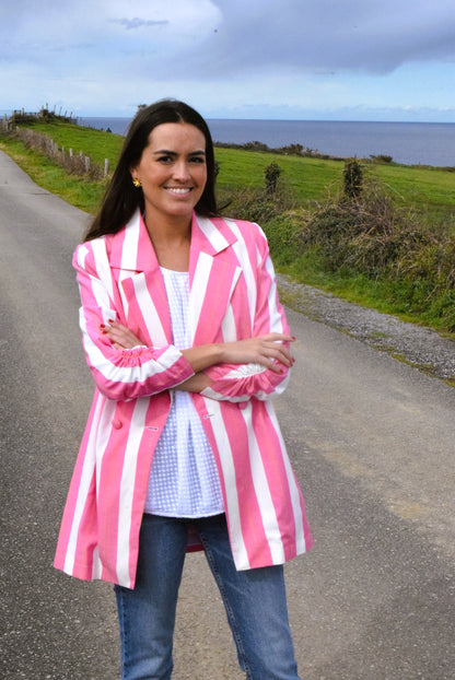 CHAQUETA NONA - RAYAS ROSA -