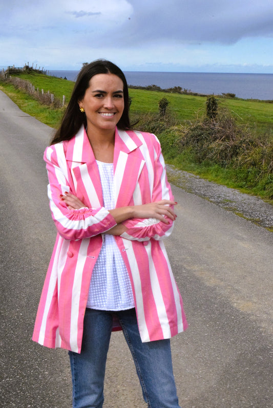 CHAQUETA NONA - RAYAS ROSA -