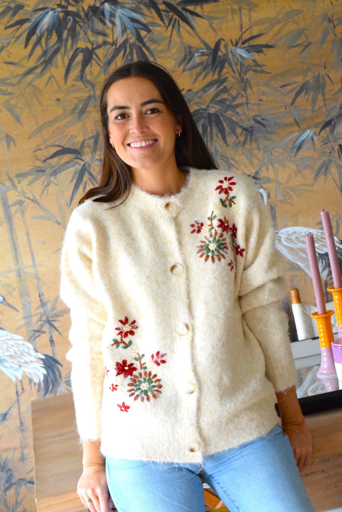 CHAQUETA NIZA FLORES BORDADAS
