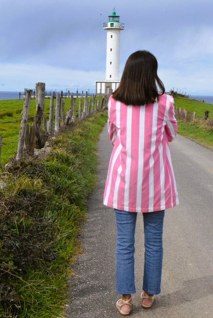 CHAQUETA NONA - RAYAS ROSA -