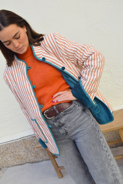 CHAQUETA CRISTINA- RAYAS YTERCIOPELO - PREORDER 5 NOVIEMBRE