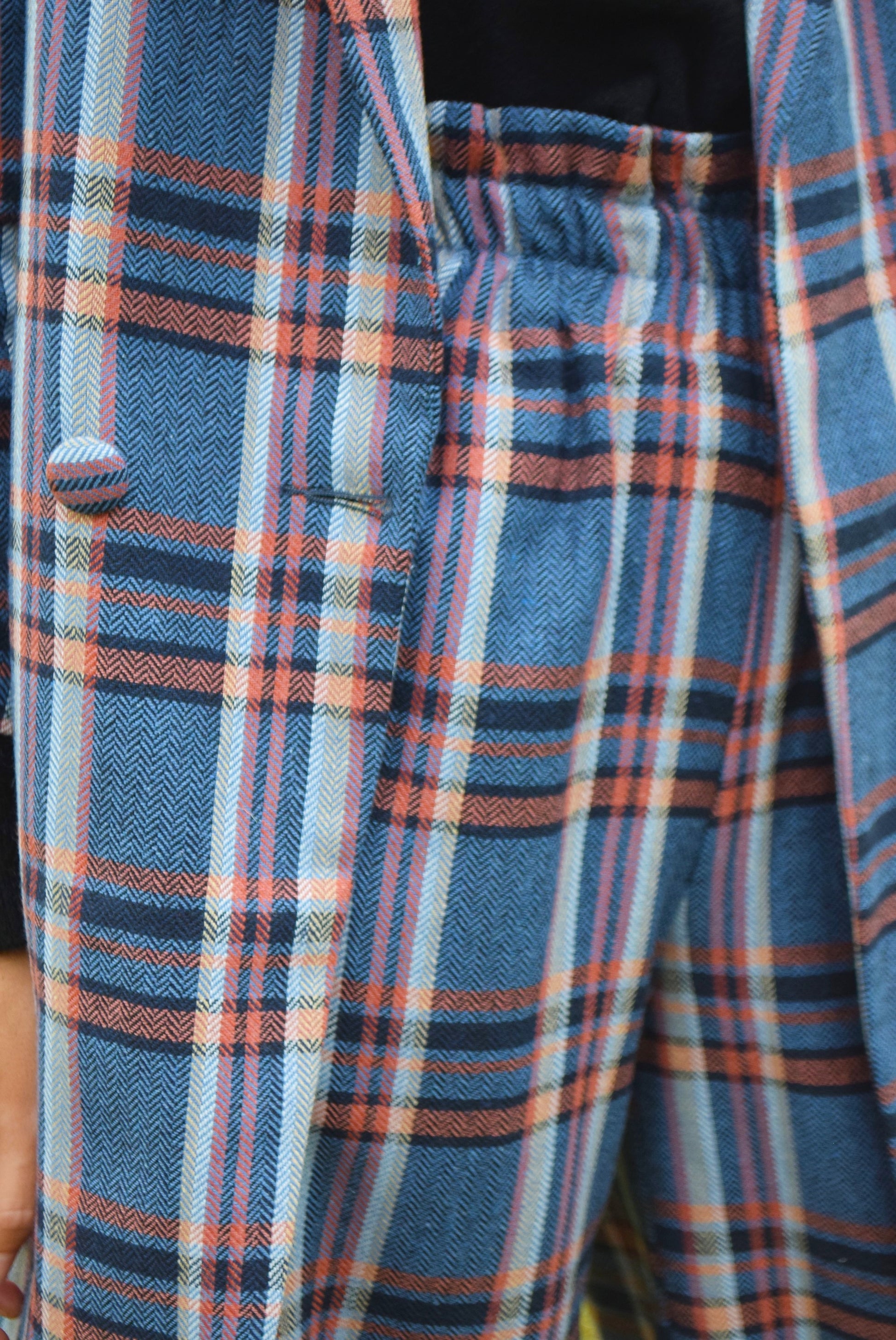 CHAQUETA ESCOCESA AZUL