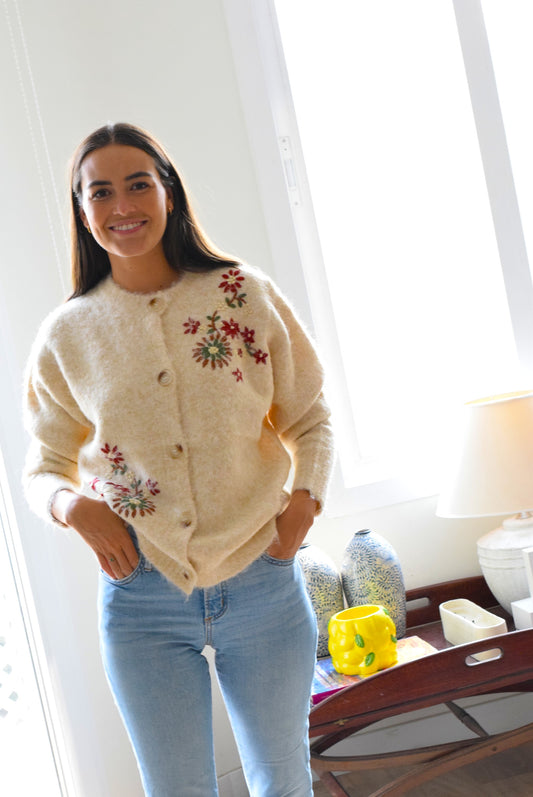 CHAQUETA NIZA FLORES BORDADAS