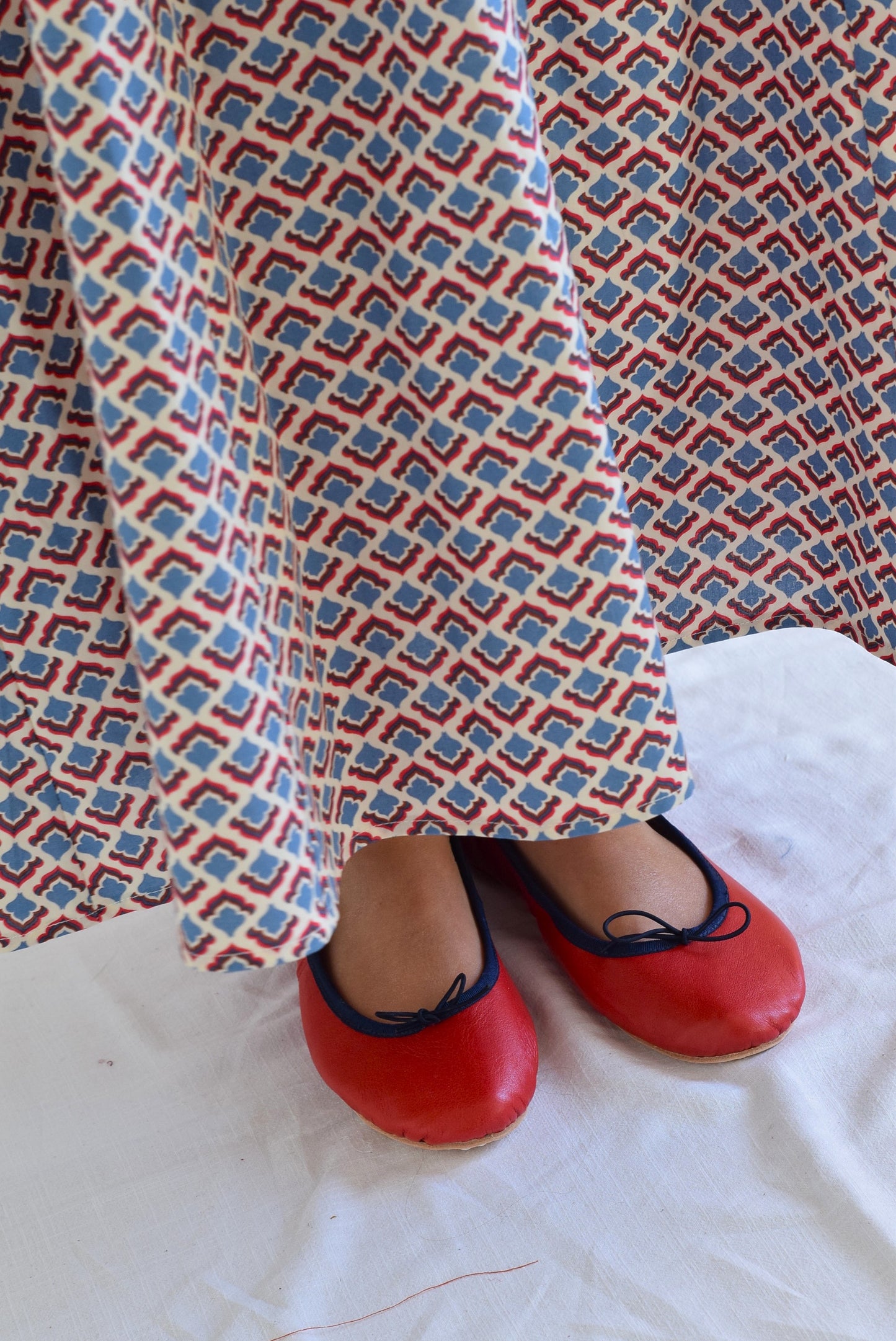 VESTIDO JIMENA - AZUL Y ROJO