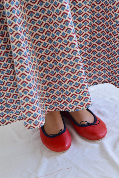 VESTIDO JIMENA - AZUL Y ROJO