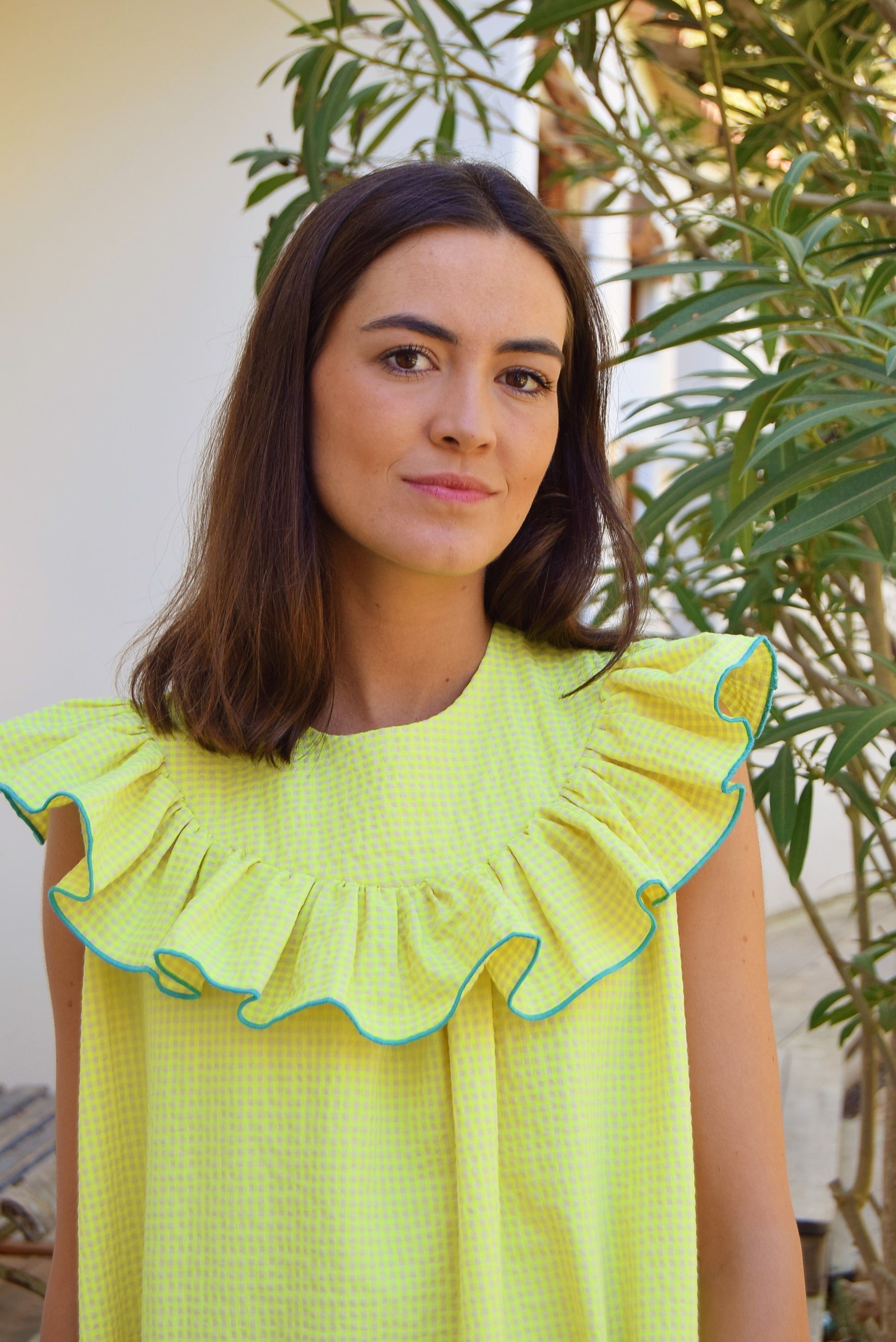  Vestido amarillo minivichy