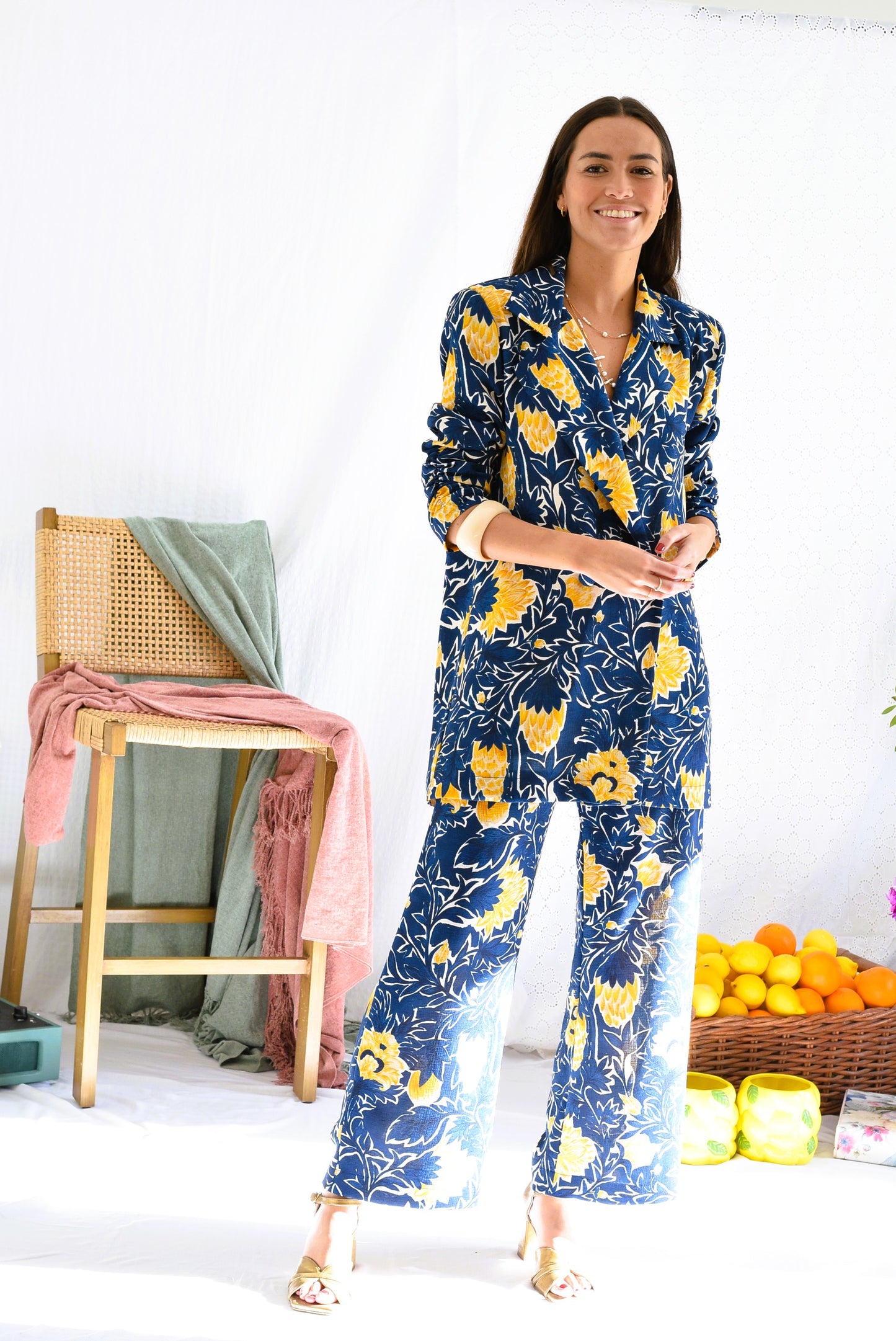 PANTALONES SOL -  AZUL Y AMARILLO