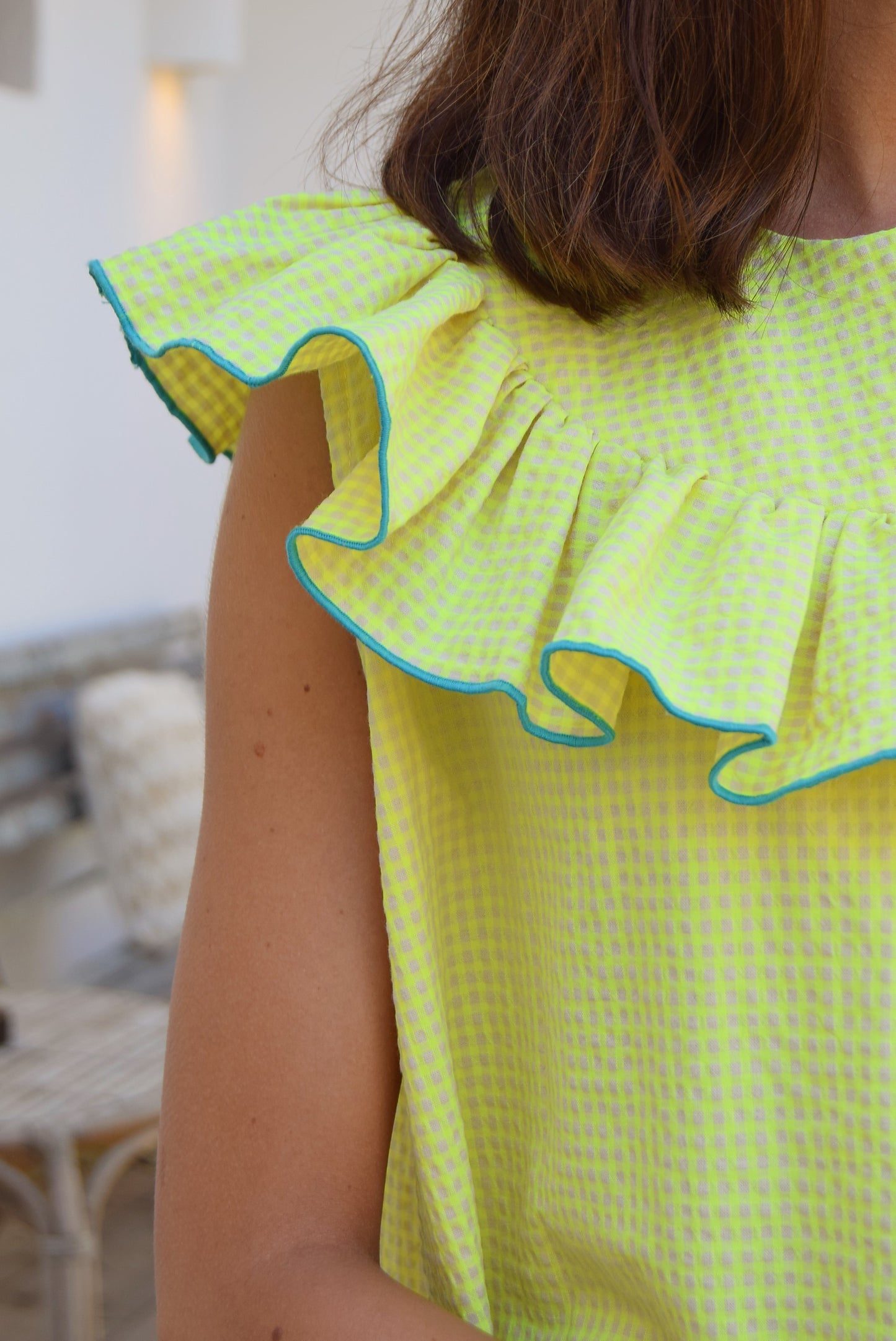  Vestido amarillo minivichy
