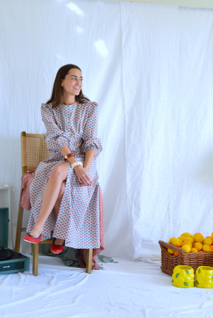 VESTIDO JIMENA - AZUL Y ROJO