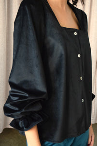 BLUSA CLAUDIA - TERCIOPELO NEGRA -