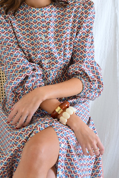 VESTIDO JIMENA - AZUL Y ROJO