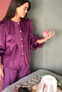 BLUSA ISABEL - TERCIOPELO BERENJENA -