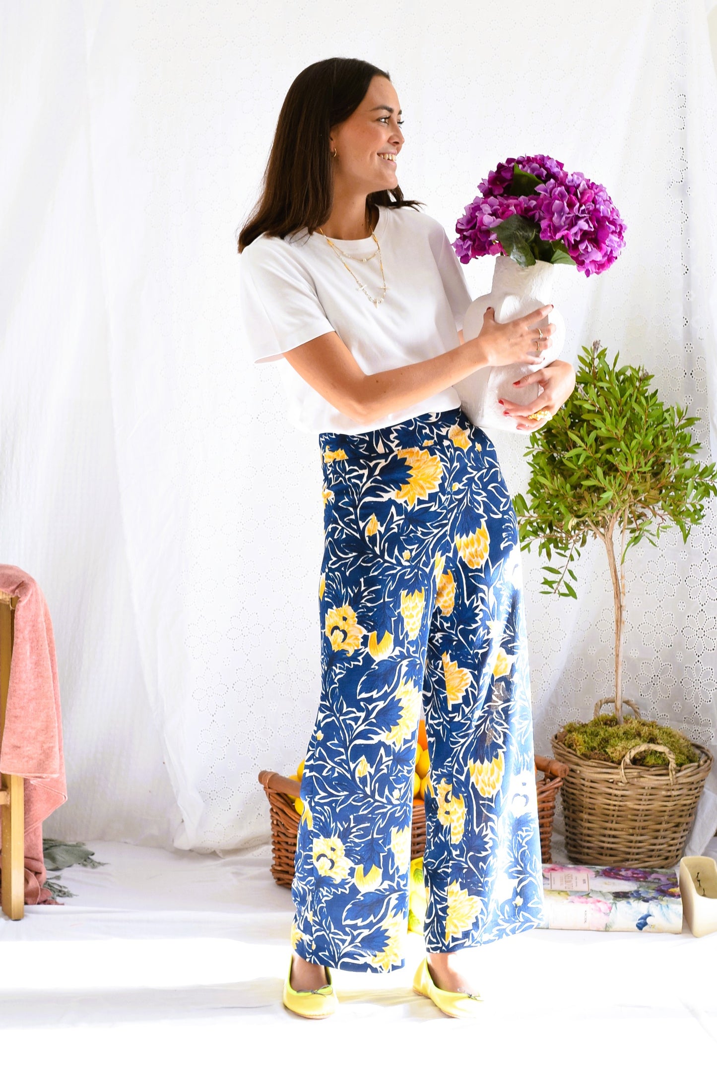 PANTALONES SOL -  AZUL Y AMARILLO