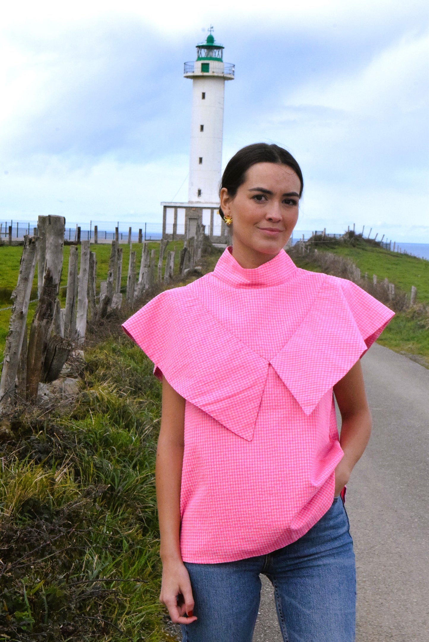 FLAVIA BLOUSE - PINK FLUOR VICHY