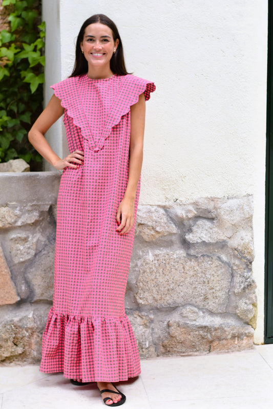 VESTIDO LOLA - VICHY FUCSIA