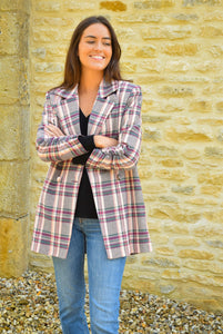 CHAQUETA NONA - ESCOCESA ROSA -