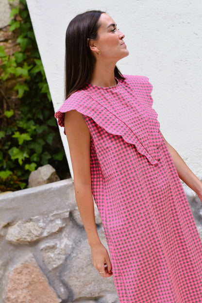 VESTIDO LOLA - VICHY FUCSIA - PREORDER 10 JULIO