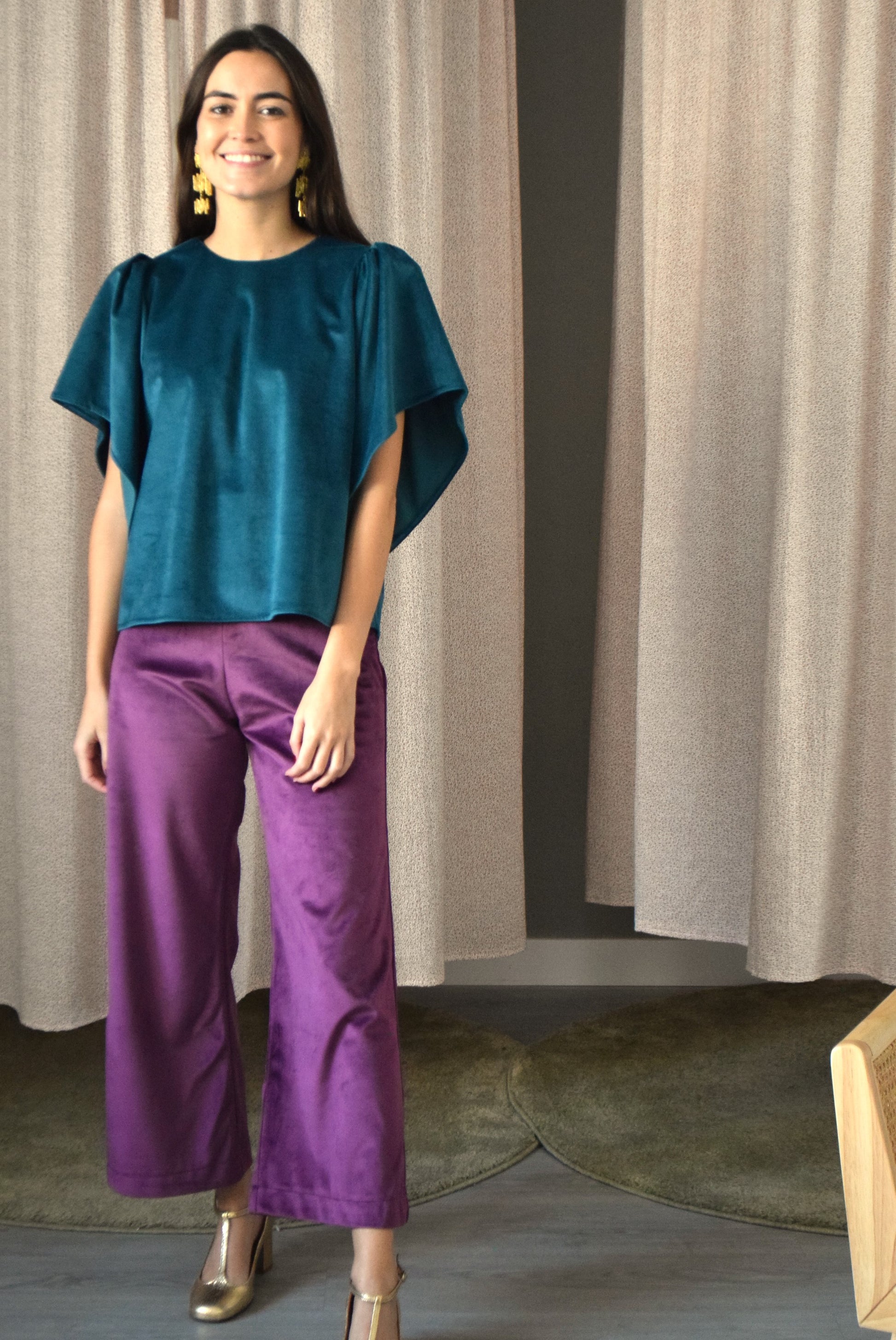 Pantalones terciopelo berenjena