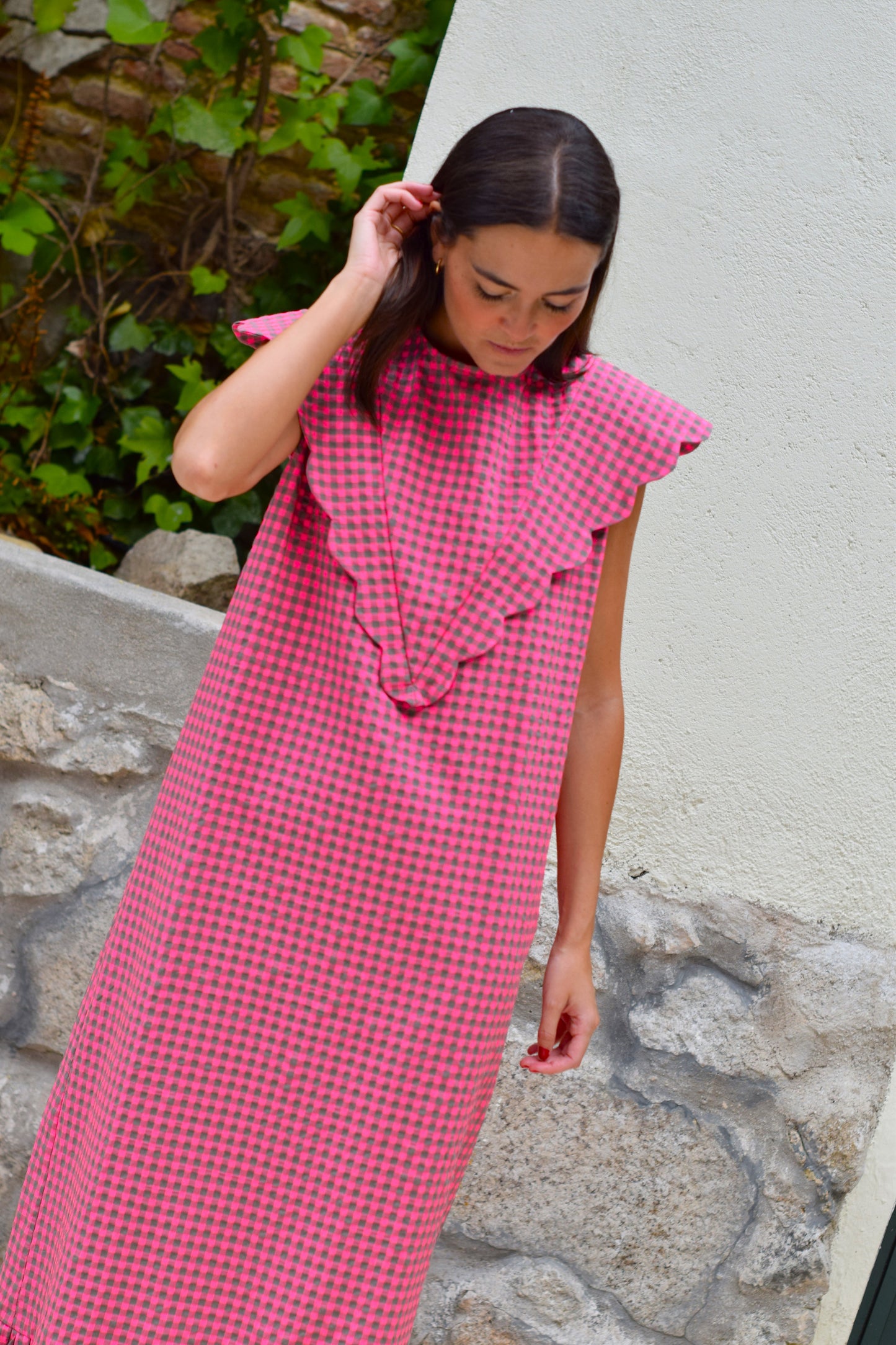 VESTIDO LOLA - VICHY FUCSIA - PREORDER 10 JULIO