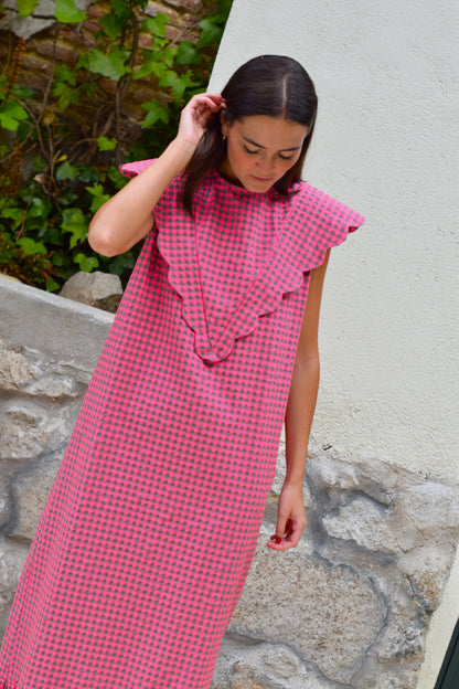 VESTIDO LOLA - VICHY FUCSIA - PREORDER 10 JULIO