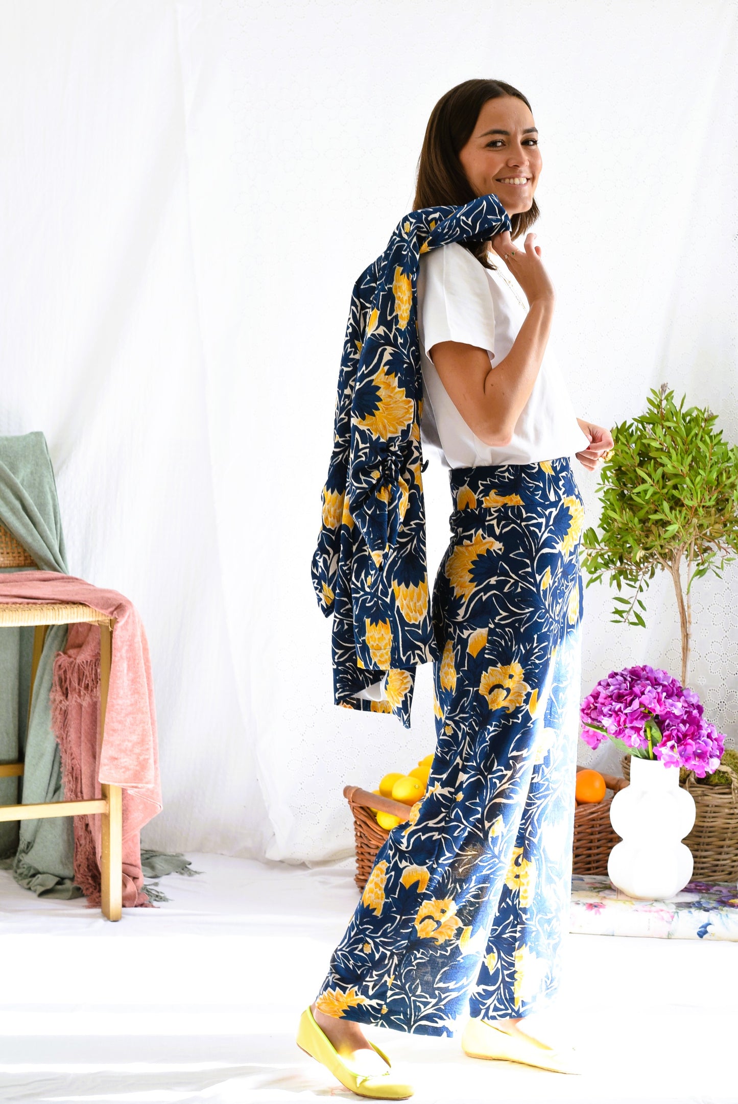 PANTALONES SOL -  AZUL Y AMARILLO