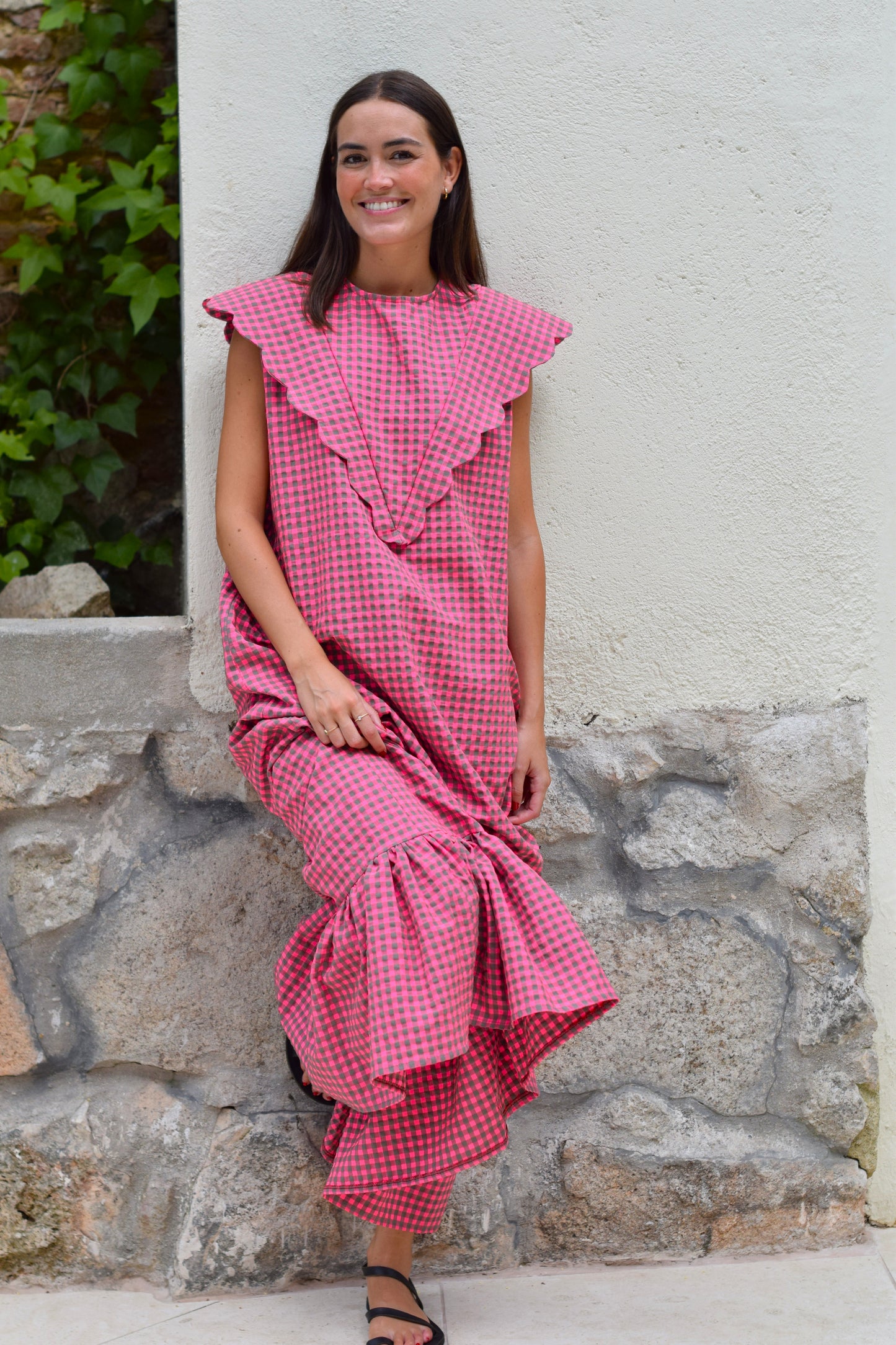 VESTIDO LOLA - VICHY FUCSIA - PREORDER 10 JULIO