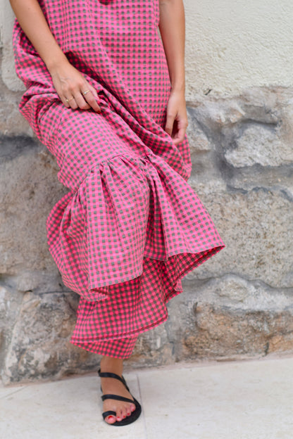 VESTIDO LOLA - VICHY FUCSIA - PREORDER 10 JULIO