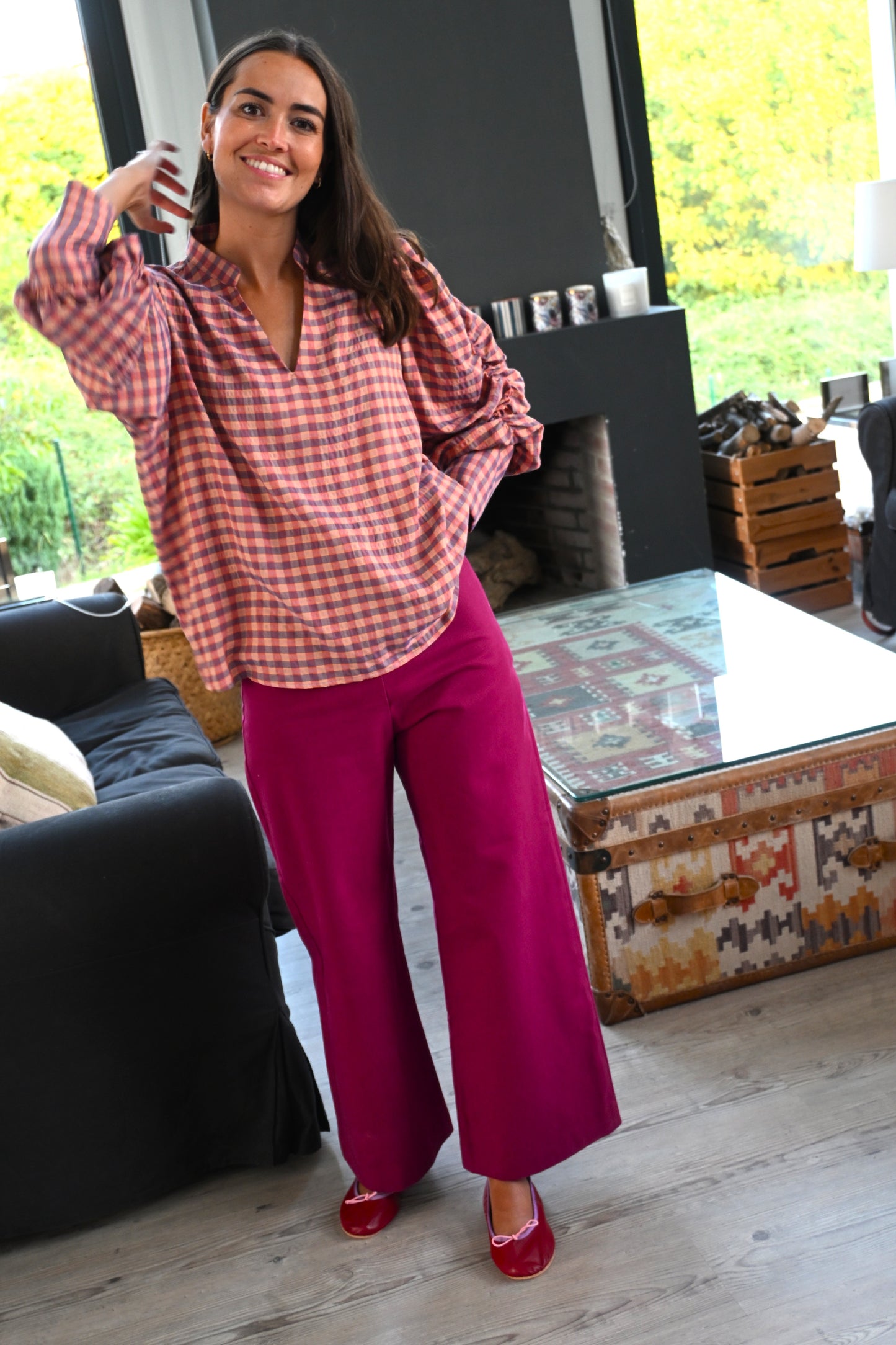 BLUSA CLAUDIA - CUADROS - PREORDER 7 SEPTIEMBRE