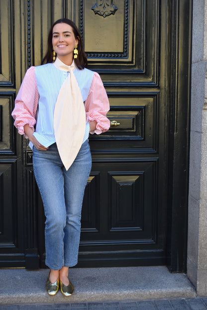 RAFAELA BLOUSE - TRICOLOR STRIPES -