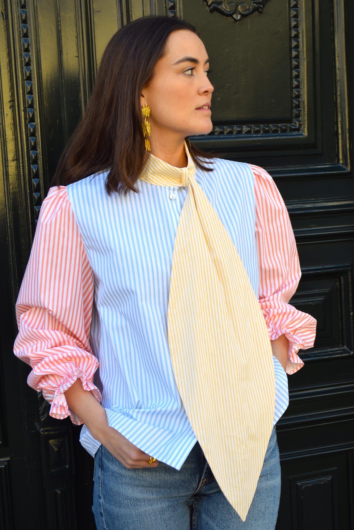 RAFAELA BLOUSE - TRICOLOR STRIPES -