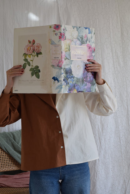 BLUSA BELÉN -  MARRÓN Y CRUDO