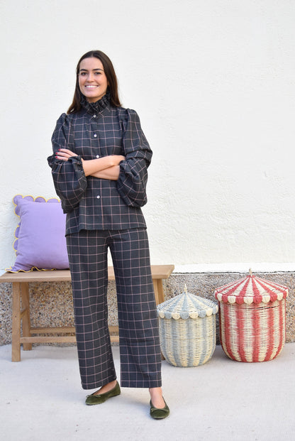 PANTALONES SOL - GRIS CON ROSA -