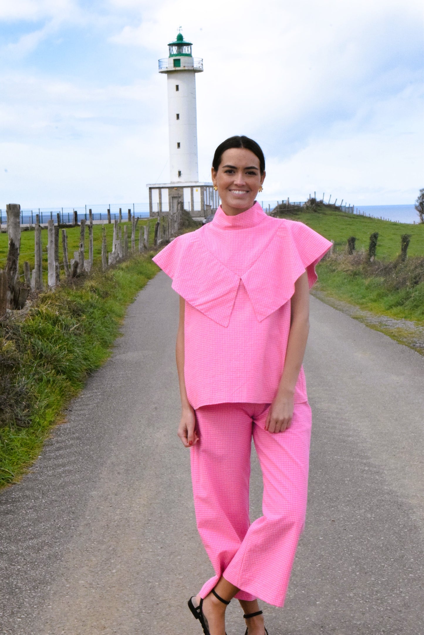 FLAVIA BLOUSE - PINK FLUOR VICHY