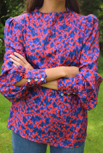 BLUSA MICAELA - AZUL Y ROJO