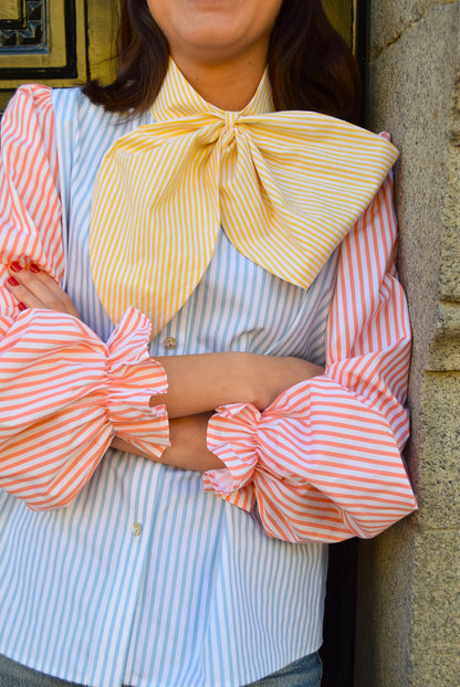 RAFAELA BLOUSE - TRICOLOR STRIPES -