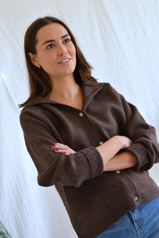 CHAQUETA MARINA - MARRÓN