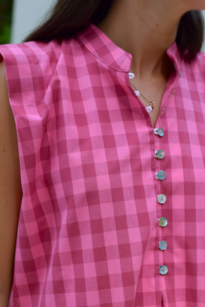 VESTIDO ISABELA - VICHY ROSA