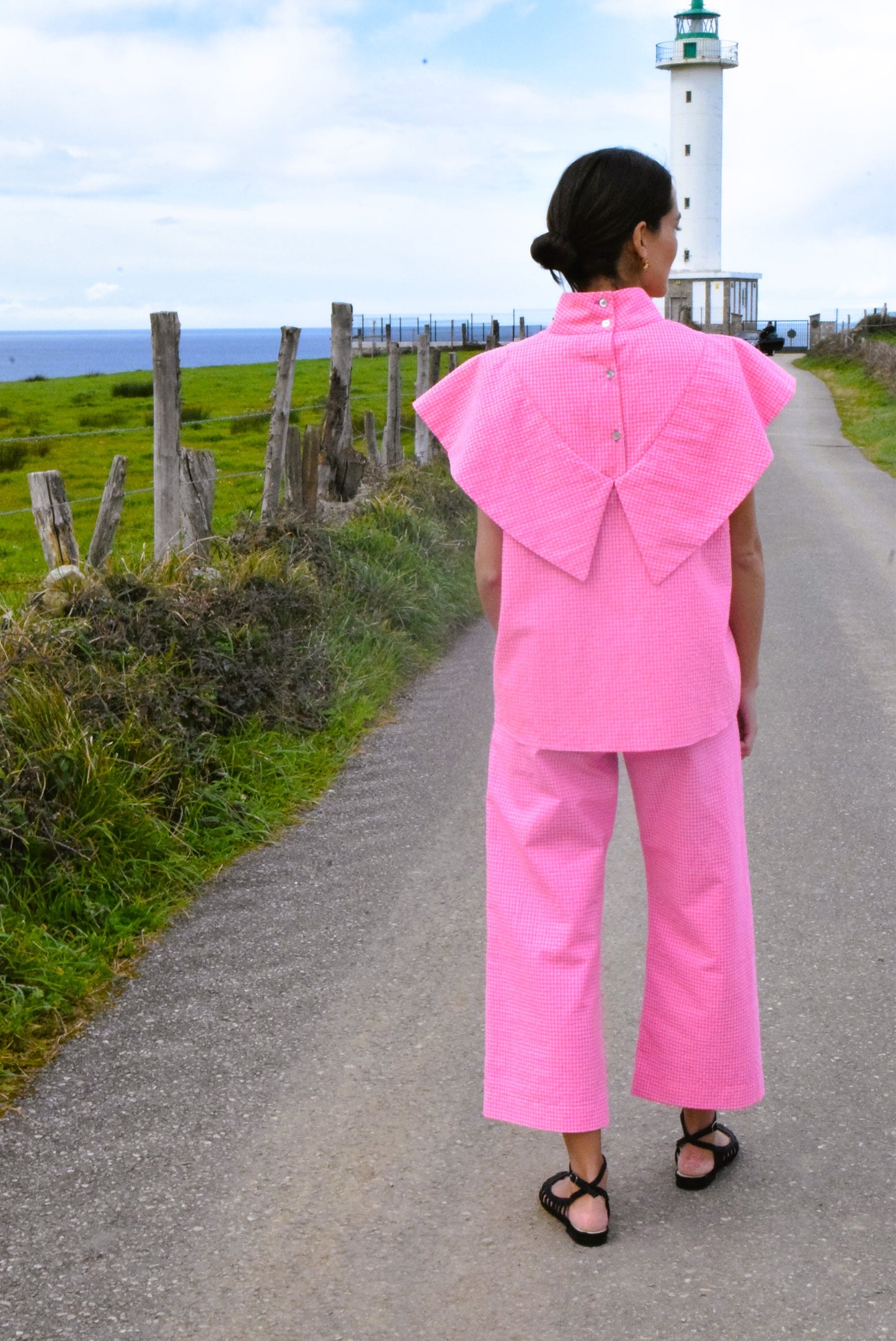 FLAVIA BLOUSE - PINK FLUOR VICHY