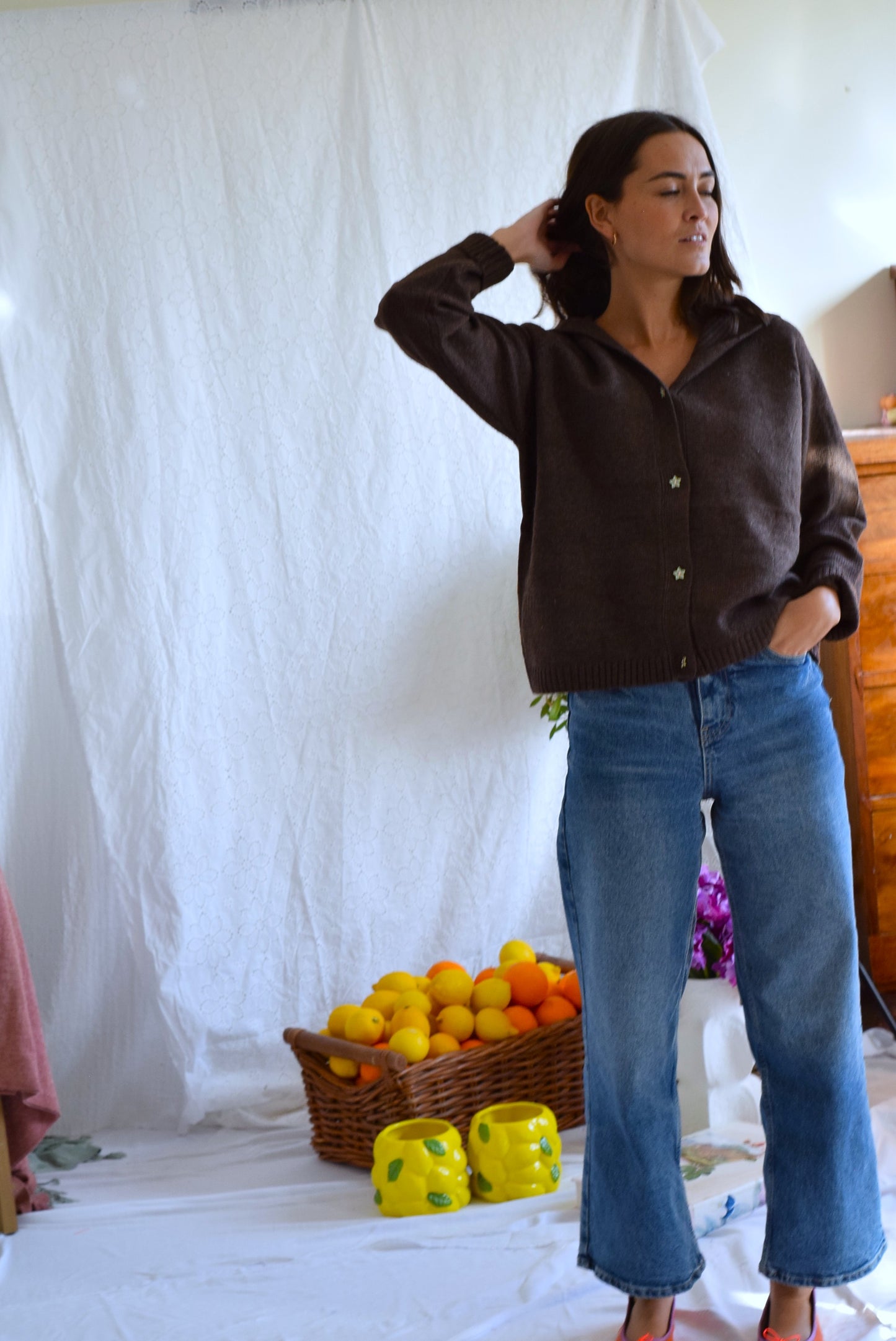 CHAQUETA MARINA - MARRÓN