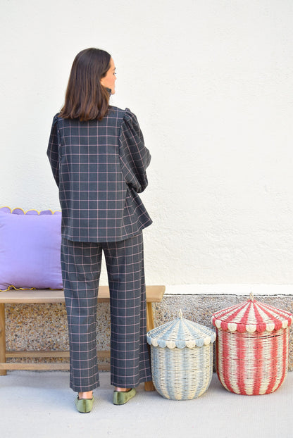 PANTALONES SOL - GRIS CON ROSA -