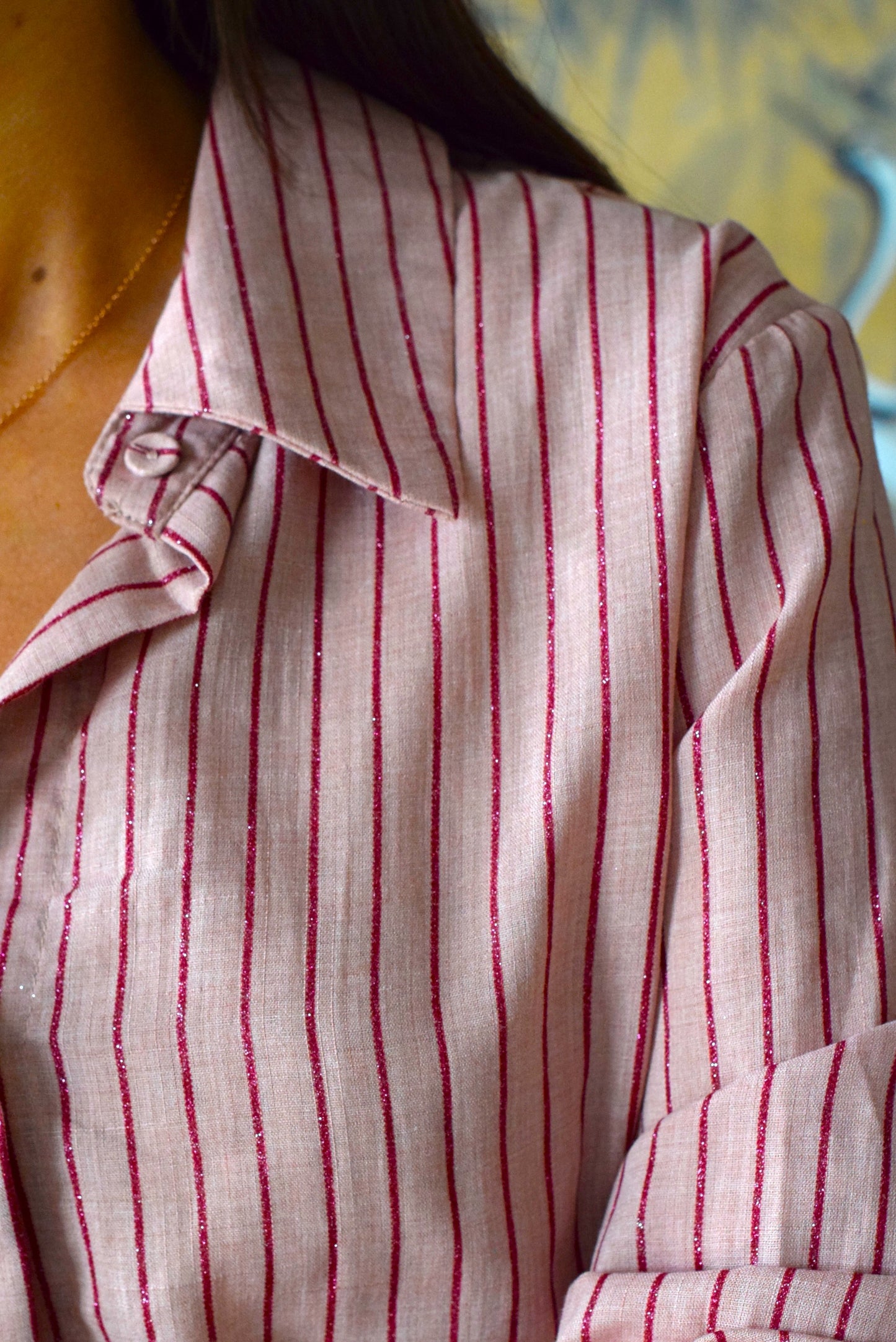 CAMISA TURÍN - RAYAS ROSAS