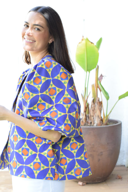 BLUSA HILDA - MORADA Y AMARILLA -