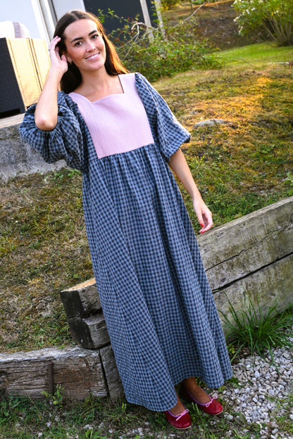 VESTIDO SIMONETA - VICHY AZUL